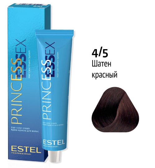 ESTEL PROFESSIONAL Крем-краска 4/5 PRINCESS ESSEX для окрашивания волос шатен красный, 60 мл