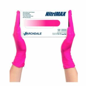 Перчатки одноразовые нитриловые NitriMax Розовые S, 100 шт