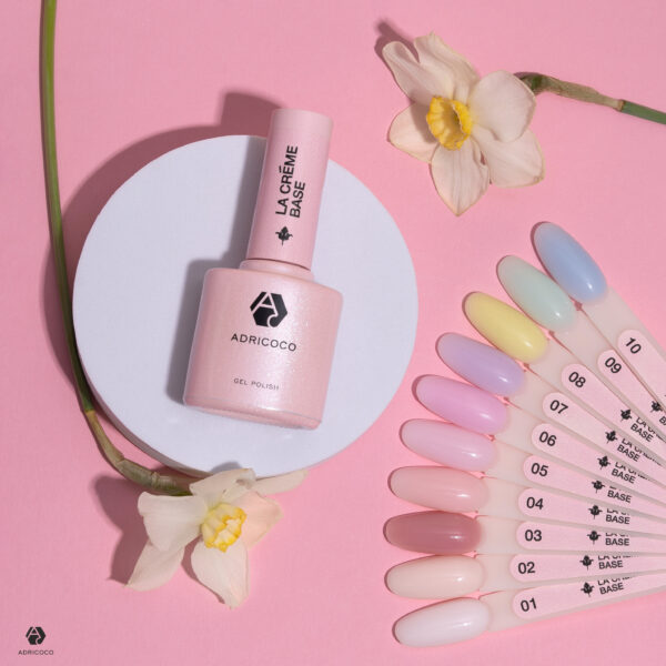 Камуфлирующая база La creme base №14 - светло-бежевый с шиммером, ADRICOCO, 10 мл — изображение 3
