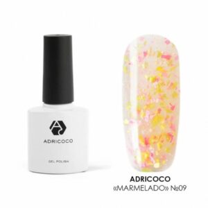 Неоновый гель-лак MARMELADO c разноцветной слюдой №9 Фруктовое Монпасье 8 мл