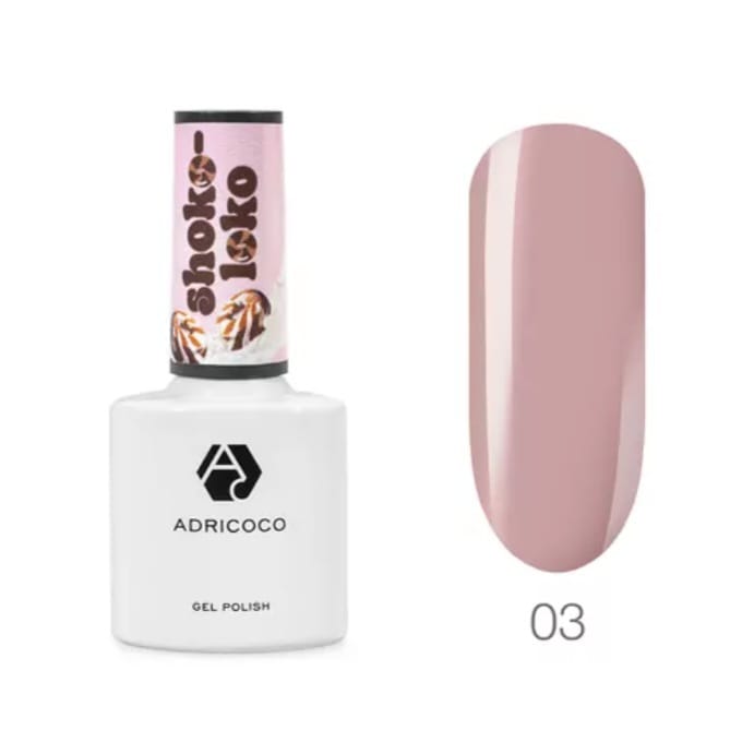 AdriCoco, Гель-лак Shoko-Loko №03 - пудровый краш 8 мл