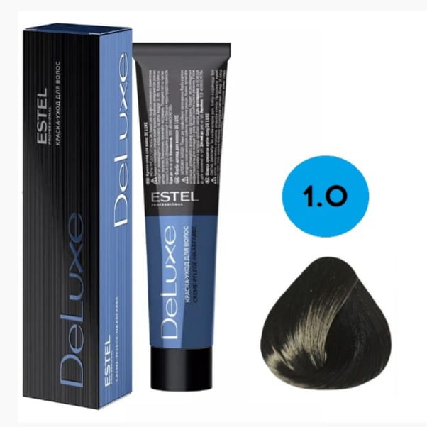 Крем-краска для волос Estel De Luxe 1/0 черный, 60 мл